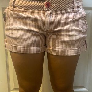 Teens Red White Striped Shorts